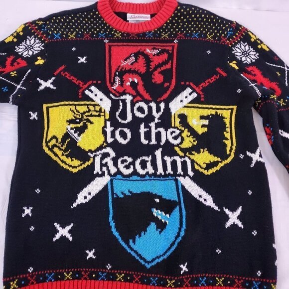 GAME of Thrones JOY TO THE REALM Mens Knit Sweater - Picture 2 of 14